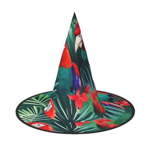 1 x Halloween-Hut Hexen-Dekor – tropische Blume Papagei Druck Party Hexenkostüm Cosplay Verkleidungen Maskerade Supplies 1 x Halloween-Hut Hexen-Dekor – tropische Blume Papagei Druck Party Hexenkostüm Cosplay Verkleidungen Maskerade Supplies von LLOTPQ