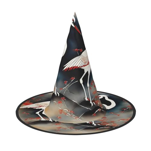 1 x Halloween-Hut Hexen-Dekor – zwei japanische Kraniche fliegen traditionelle Malerei Druck Party Hexenkostüm Cosplay Verkleidung Maskerade Supplies 1 x Halloween-Hut Hexen-Dekor – zwei japanische Kraniche fliegen traditionelle Malerei Druck Party Hexenkostüm Cosplay Verkleidung Maskerade Supplies von LLOTPQ