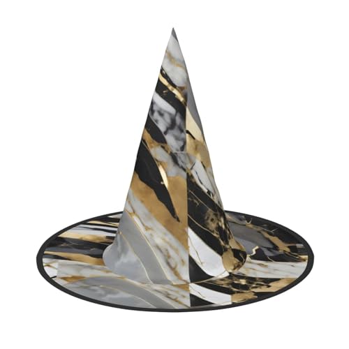 1 x Halloween-Hut-Hut, Hexen-Dekor, luxuriöser Marmor-Druck, Party-Hexenkostüm, Cosplay, Maskerade-Zubehör 1 x Halloween-Hut-Hut, Hexen-Dekor, luxuriöser Marmor-Druck, Party-Hexenkostüm, Cosplay, Maskerade-Zubehör von LLOTPQ