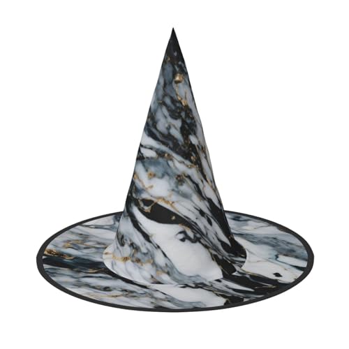 1 x Halloween-Hut-Hut, Hexen-Dekor – Marmor-Druck, Party, Hexenkostüm, Cosplay, Maskerade-Zubehör von LLOTPQ
