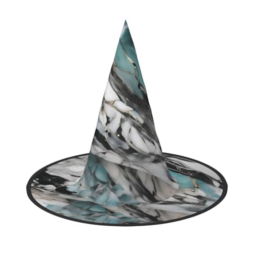 1 x Halloween-Hut-Hut, Hexen-Dekor – Marmor-Druck, Party, Hexenkostüm, Cosplay, Maskerade-Zubehör von LLOTPQ