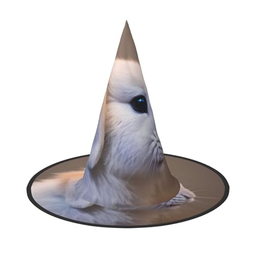1 x Halloween-Hut-Hut, Hexen-Dekor – weinender Hasen-Druck, Party-Hexenkostüm, Cosplay, Maskerade-Zubehör von LLOTPQ