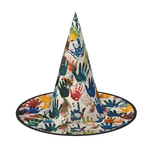 3 Stück Halloween-Hut-Hut, Hexen-Dekor – Kinderhandabdruck, Party, Hexenkostüm, Cosplay, Maskerade-Zubehör 3 Stück Halloween-Hut-Hut, Hexen-Dekor – Kinderhandabdruck, Party, Hexenkostüm, Cosplay, Maskerade-Zubehör von LLOTPQ