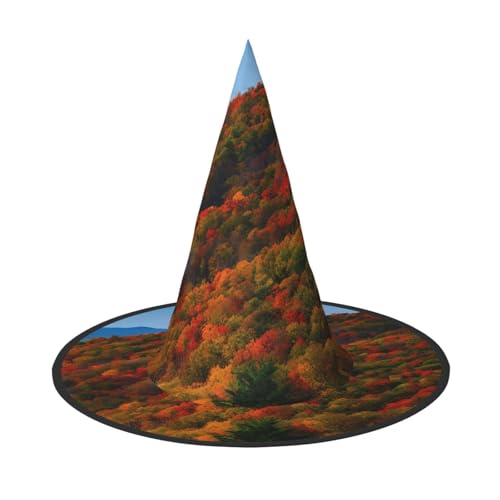 Halloween-Hut Hexen Dekor – Blue Ridge Parkway Mountains Print Party Hexenkostüm Cosplay Verkleidung Maskerade Supplies von LLOTPQ