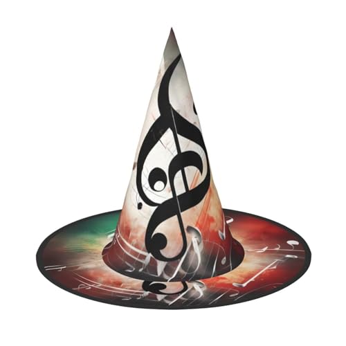 Halloween-Hut-Hexen-Dekor – Musiknoten-Druck, Party, Hexenkostüm, Cosplay, Maskerade-Zubehör, 3 Stück Halloween-Hut-Hexen-Dekor – Musiknoten-Druck, Party, Hexenkostüm, Cosplay, Maskerade-Zubehör, 3 Stück von LLOTPQ