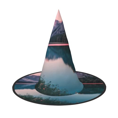 Halloween-Hut Hexen Dekor – See und Sonnenuntergang Druck Party Hexenkostüm Cosplay Verkleidung Maskerade Zubehör Halloween-Hut Hexen Dekor – See und Sonnenuntergang Druck Party Hexenkostüm Cosplay Verkleidung Maskerade Zubehör von LLOTPQ