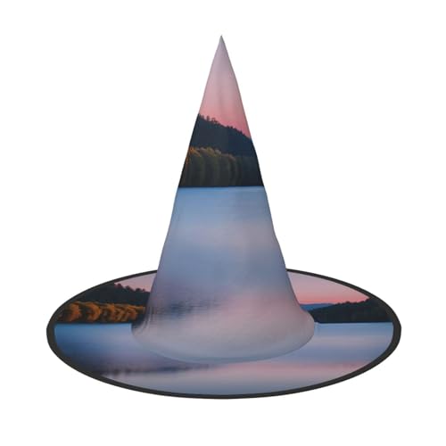 Halloween-Hut Hexen Dekor – See unter Sonnenuntergang Druck Party Hexenkostüm Cosplay Verkleidungen Maskerade Supplies Halloween-Hut Hexen Dekor – See unter Sonnenuntergang Druck Party Hexenkostüm Cosplay Verkleidungen Maskerade Supplies von LLOTPQ