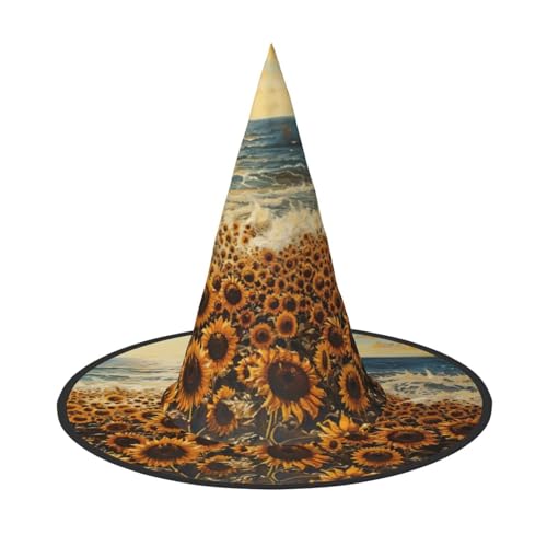 Halloween-Hut Hexen Dekor – Sonnenblumen, Meer, Druck, Party, Hexenkostüm, Cosplay, Maskerade-Zubehör, 2 Stück Halloween-Hut Hexen Dekor – Sonnenblumen, Meer, Druck, Party, Hexenkostüm, Cosplay, Maskerade-Zubehör, 2 Stück von LLOTPQ
