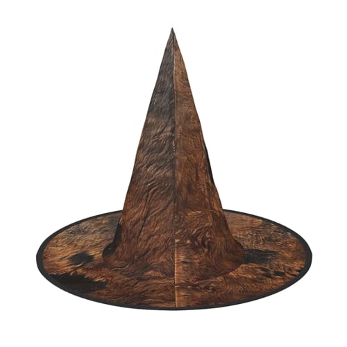Halloween-Hut-Hexen-Dekor – braunes Rindsleder-Kunstdruck, Party, Hexenkostüm, Cosplay, Maskerade-Zubehör, 3 Stück von LLOTPQ