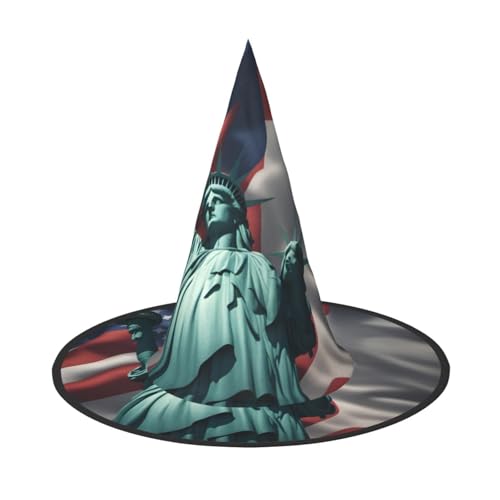 Halloween-Hut-Hexen-Dekoration – Freiheitsstatue, Flagge, Druck, Party, Hexenkostüm, Cosplay, Maskerade-Zubehör, 2 Stück Halloween-Hut-Hexen-Dekoration – Freiheitsstatue, Flagge, Druck, Party, Hexenkostüm, Cosplay, Maskerade-Zubehör, 2 Stück von LLOTPQ
