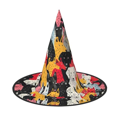 Halloween-Hut-Hexen-Dekoration – Hunde-Muster, Party-Hexenkostüm, Cosplay, Maskerade-Zubehör, 3 Stück Halloween-Hut-Hexen-Dekoration – Hunde-Muster, Party-Hexenkostüm, Cosplay, Maskerade-Zubehör, 3 Stück von LLOTPQ