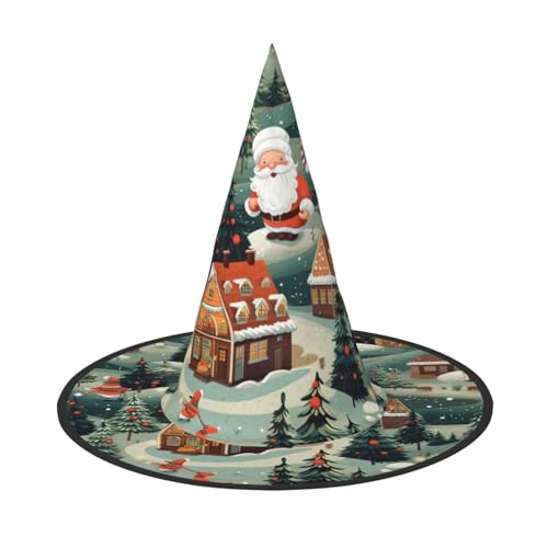 Halloween-Hut-Hexen-Dekoration – Weihnachtsdorf-Druck, Party, Hexenkostüm, Cosplay, Maskerade-Zubehör, 2 Stück Halloween-Hut-Hexen-Dekoration – Weihnachtsdorf-Druck, Party, Hexenkostüm, Cosplay, Maskerade-Zubehör, 2 Stück von LLOTPQ