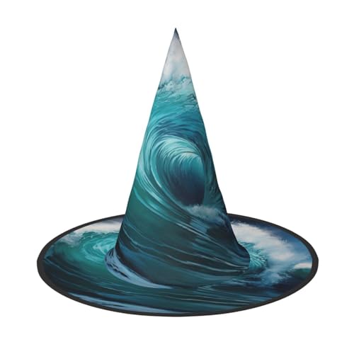 Halloween-Hut-Hexen-Dekoration – schöner Ozeanwellen-Druck, Party, Hexenkostüm, Cosplay, Maskerade-Zubehör, 3 Stück Halloween-Hut-Hexen-Dekoration – schöner Ozeanwellen-Druck, Party, Hexenkostüm, Cosplay, Maskerade-Zubehör, 3 Stück von LLOTPQ