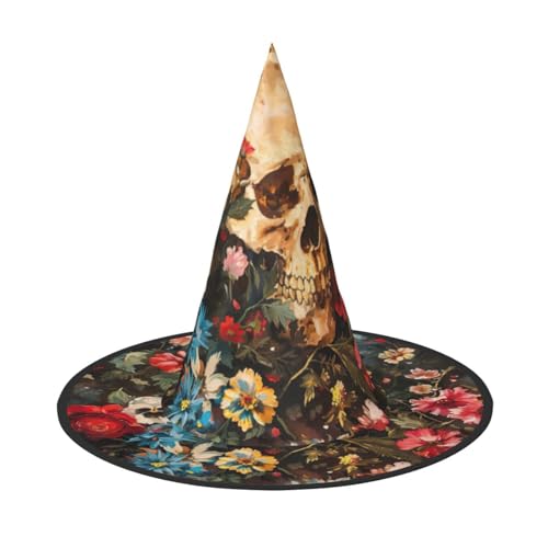 Halloween-Hut-Hut, Hexen-Dekoration, Blumenschädel-Druck, Party, Hexenkostüm, Cosplay, Maskerade-Zubehör, 3 Stück Halloween-Hut-Hut, Hexen-Dekoration, Blumenschädel-Druck, Party, Hexenkostüm, Cosplay, Maskerade-Zubehör, 3 Stück von LLOTPQ