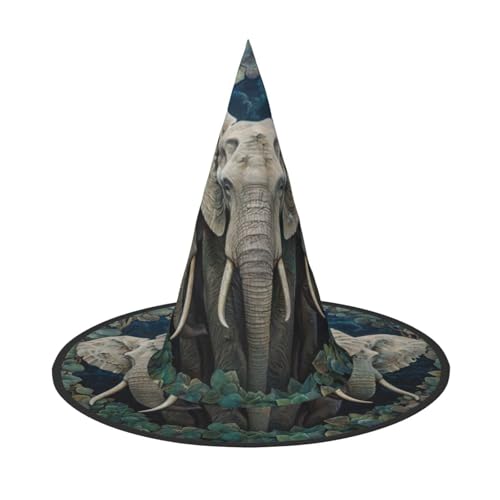Halloween-Hut-Hut, Hexen-Dekoration, Elefanten-Kunstdruck, Party, Hexenkostüm, Cosplay, Maskerade-Zubehör, 2 Stück Halloween-Hut-Hut, Hexen-Dekoration, Elefanten-Kunstdruck, Party, Hexenkostüm, Cosplay, Maskerade-Zubehör, 2 Stück von LLOTPQ
