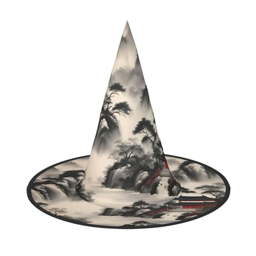 Halloween-Hut-Hut, Hexen-Dekoration, Landschaftsmalerei, Druck, Party, Hexenkostüm, Cosplay, Maskerade-Zubehör, 2 Stück Halloween-Hut-Hut, Hexen-Dekoration, Landschaftsmalerei, Druck, Party, Hexenkostüm, Cosplay, Maskerade-Zubehör, 2 Stück von LLOTPQ