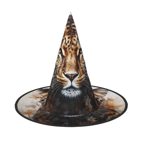 Halloween-Hut-Hut, Hexen-Dekoration, Leopardenmuster, Party, Hexenkostüm, Cosplay, Maskerade-Zubehör, 2 Stück Halloween-Hut-Hut, Hexen-Dekoration, Leopardenmuster, Party, Hexenkostüm, Cosplay, Maskerade-Zubehör, 2 Stück von LLOTPQ