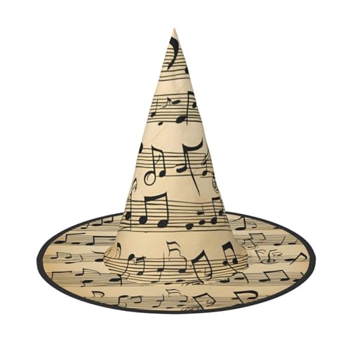 Halloween-Hut-Hut, Hexen-Dekoration, Musiknoten-Druck, Party, Hexenkostüm, Cosplay, Maskerade-Zubehör, 3 Stück Halloween-Hut-Hut, Hexen-Dekoration, Musiknoten-Druck, Party, Hexenkostüm, Cosplay, Maskerade-Zubehör, 3 Stück von LLOTPQ