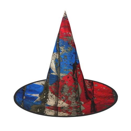 Halloween-Hut-Hut, Hexen-Dekoration, Puerto Rico, Tapetenflagge, Druck, Party, Hexenkostüm, Cosplay, Maskerade-Zubehör, 2 Stück Halloween-Hut-Hut, Hexen-Dekoration, Puerto Rico, Tapetenflagge, Druck, Party, Hexenkostüm, Cosplay, Maskerade-Zubehör, 2 Stück von LLOTPQ
