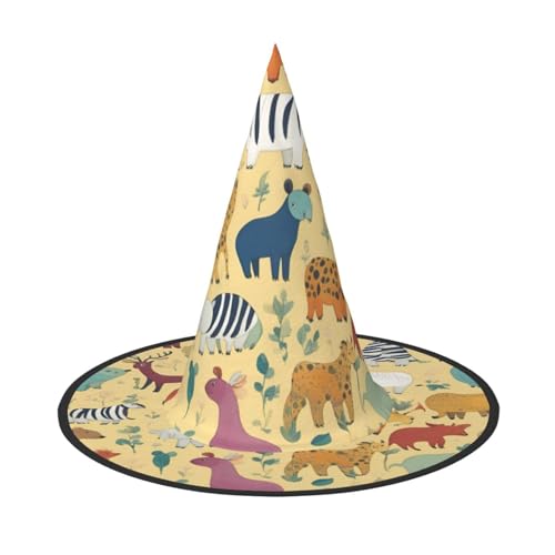 Halloween-Hut-Hut, Hexen-Dekoration, Tiermuster, Party, Hexenkostüm, Cosplay, Maskerade-Zubehör, 2 Stück Halloween-Hut-Hut, Hexen-Dekoration, Tiermuster, Party, Hexenkostüm, Cosplay, Maskerade-Zubehör, 2 Stück von LLOTPQ