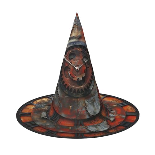 Halloween-Hut-Hut, Hexen-Dekoration, Uhr-Zahnrad-Druck, Party, Hexenkostüm, Cosplay, Maskerade-Zubehör, 3 Stück Halloween-Hut-Hut, Hexen-Dekoration, Uhr-Zahnrad-Druck, Party, Hexenkostüm, Cosplay, Maskerade-Zubehör, 3 Stück von LLOTPQ