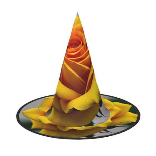 Halloween-Hut-Hut, Hexen-Dekoration, gelbe Rose, Party-Hexenkostüm, Cosplay, Maskerade-Zubehör, 2 Stück Halloween-Hut-Hut, Hexen-Dekoration, gelbe Rose, Party-Hexenkostüm, Cosplay, Maskerade-Zubehör, 2 Stück von LLOTPQ