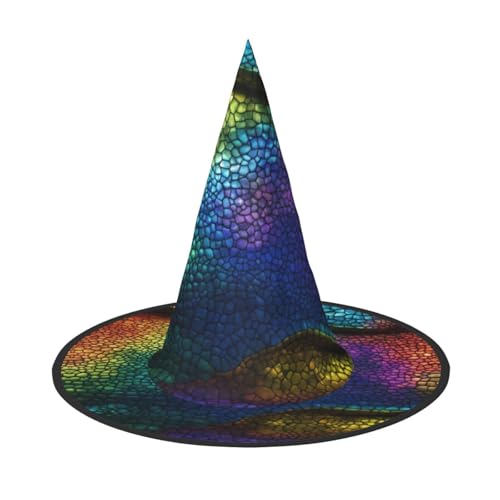 Halloween-Hut-Hut, Hexen-Dekoration, klassischer Schlangenhaut-Druck, Party, Hexenkostüm, Cosplay, Maskerade-Zubehör, 2 Stück Halloween-Hut-Hut, Hexen-Dekoration, klassischer Schlangenhaut-Druck, Party, Hexenkostüm, Cosplay, Maskerade-Zubehör, 2 Stück von LLOTPQ