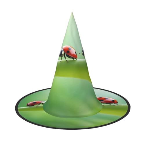 Halloween-Hut-Hut, Hexen-Dekoration, lustiger Marienkäfer-Druck, Party, Hexenkostüm, Cosplay, Maskerade-Zubehör, 2 Stück Halloween-Hut-Hut, Hexen-Dekoration, lustiger Marienkäfer-Druck, Party, Hexenkostüm, Cosplay, Maskerade-Zubehör, 2 Stück von LLOTPQ