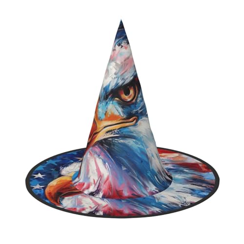 Halloween-Hut-Hut, Hexen-Dekoration, patriotischer Adler-Druck, Party, Hexenkostüm, Cosplay, Maskerade-Zubehör, 2 Stück Halloween-Hut-Hut, Hexen-Dekoration, patriotischer Adler-Druck, Party, Hexenkostüm, Cosplay, Maskerade-Zubehör, 2 Stück von LLOTPQ