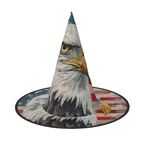 Halloween-Hut-Hut, Hexen-Dekoration, patriotischer Adler-Druck, Party, Hexenkostüm, Cosplay, Maskerade-Zubehör, 3 Stück Halloween-Hut-Hut, Hexen-Dekoration, patriotischer Adler-Druck, Party, Hexenkostüm, Cosplay, Maskerade-Zubehör, 3 Stück von LLOTPQ