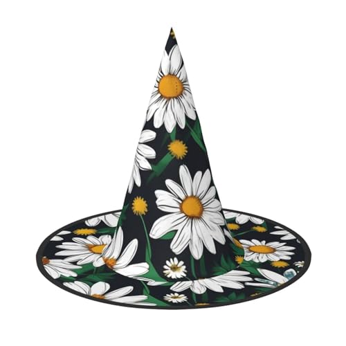 Halloween-Hut-Hut, Hexen-Dekoration – Blumen-Gänseblümchen-Druck, Party, Hexenkostüm, Cosplay, Maskerade-Zubehör, 2 Stück Halloween-Hut-Hut, Hexen-Dekoration – Blumen-Gänseblümchen-Druck, Party, Hexenkostüm, Cosplay, Maskerade-Zubehör, 2 Stück von LLOTPQ