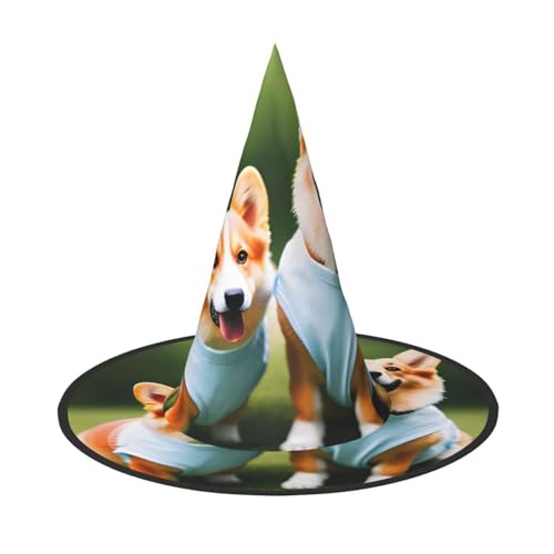 Halloween-Hut-Hut, Hexen-Dekoration – Tragen von Kleidung, Corgi-Hunde-Druck, Party, Hexenkostüm, Cosplay, Maskerade-Zubehör, 2 Stück Halloween-Hut-Hut, Hexen-Dekoration – Tragen von Kleidung, Corgi-Hunde-Druck, Party, Hexenkostüm, Cosplay, Maskerade-Zubehör, 2 Stück von LLOTPQ