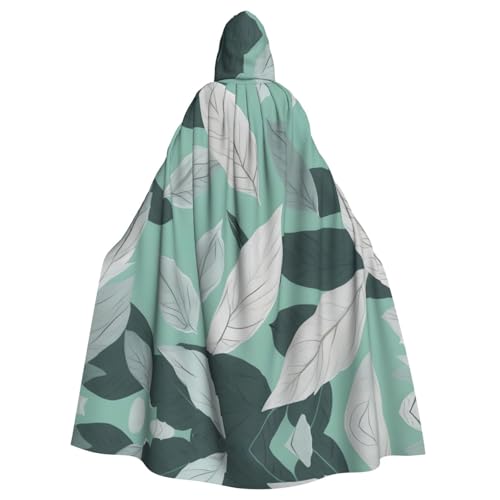 Halloween-Kapuzenumhang für Erwachsene, unisex, Minzgraue Blätter, Volldruck, Kostüm, Umhang für Cosplay, Party und Themenveranstaltungen Halloween-Kapuzenumhang für Erwachsene, unisex, Minzgraue Blätter, Volldruck, Kostüm, Umhang für Cosplay, Party und Themenveranstaltungen von LLOTPQ
