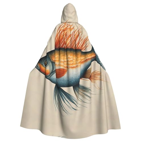 Halloween-Umhang mit Kapuze für Erwachsene, Motiv: Saflor-Fische, Volldruck, Kostüm, Umhang für Cosplay, Party und Themenveranstaltungen Halloween-Umhang mit Kapuze für Erwachsene, Motiv: Saflor-Fische, Volldruck, Kostüm, Umhang für Cosplay, Party und Themenveranstaltungen von LLOTPQ