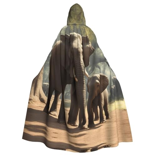 Halloween-Umhang mit Kapuze für Erwachsene, Unisex, Elefant, Volldruck, Kostüm, Umhang für Cosplay, Party und Themenveranstaltungen Halloween-Umhang mit Kapuze für Erwachsene, Unisex, Elefant, Volldruck, Kostüm, Umhang für Cosplay, Party und Themenveranstaltungen von LLOTPQ