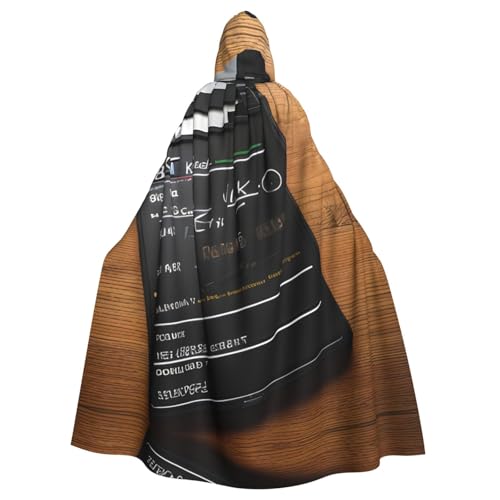 Halloween-Umhang mit Kapuze für Erwachsene, Unisex, Filme, Clapperboard-Muster, Volldruck, Kostüm, Umhang für Cosplay, Party und Themenveranstaltungen von LLOTPQ