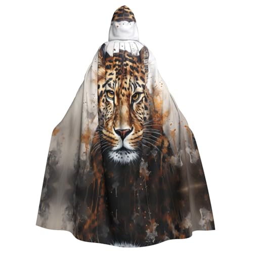 Halloween-Umhang mit Kapuze für Erwachsene, Unisex, Leopardenmuster, Volldruck, Kostüm, Umhang für Cosplay, Party und Themenveranstaltungen Halloween-Umhang mit Kapuze für Erwachsene, Unisex, Leopardenmuster, Volldruck, Kostüm, Umhang für Cosplay, Party und Themenveranstaltungen von LLOTPQ