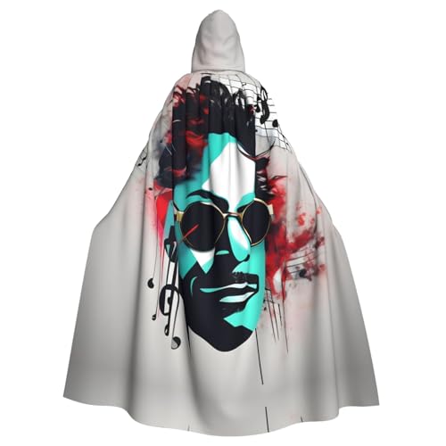 Halloween-Umhang mit Kapuze für Erwachsene, Unisex, Motiv: Musiknote, Volldruck, Kostüm, Umhang für Cosplay, Party und Themenveranstaltungen von LLOTPQ