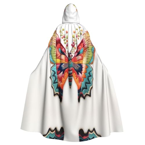 Halloween-Umhang mit Kapuze für Erwachsene, Unisex, Stickerei, bunt, Schmetterling, Volldruck, Kostüm, Umhang für Cosplay, Party und Themenveranstaltungen Halloween-Umhang mit Kapuze für Erwachsene, Unisex, Stickerei, bunt, Schmetterling, Volldruck, Kostüm, Umhang für Cosplay, Party und Themenveranstaltungen von LLOTPQ