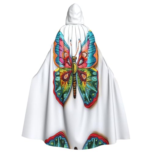 Halloween-Umhang mit Kapuze für Erwachsene, Unisex, Stickerei, bunt, Schmetterling, Volldruck, Kostüm, Umhang für Cosplay, Party und Themenveranstaltungen Halloween-Umhang mit Kapuze für Erwachsene, Unisex, Stickerei, bunt, Schmetterling, Volldruck, Kostüm, Umhang für Cosplay, Party und Themenveranstaltungen von LLOTPQ