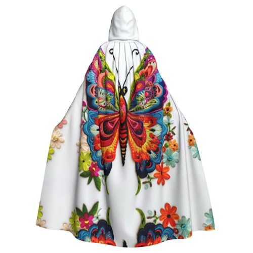 Halloween-Umhang mit Kapuze für Erwachsene, Unisex, Stickerei, bunt, Schmetterling, Volldruck, Kostüm, Umhang für Cosplay, Party und Themenveranstaltungen Halloween-Umhang mit Kapuze für Erwachsene, Unisex, Stickerei, bunt, Schmetterling, Volldruck, Kostüm, Umhang für Cosplay, Party und Themenveranstaltungen von LLOTPQ