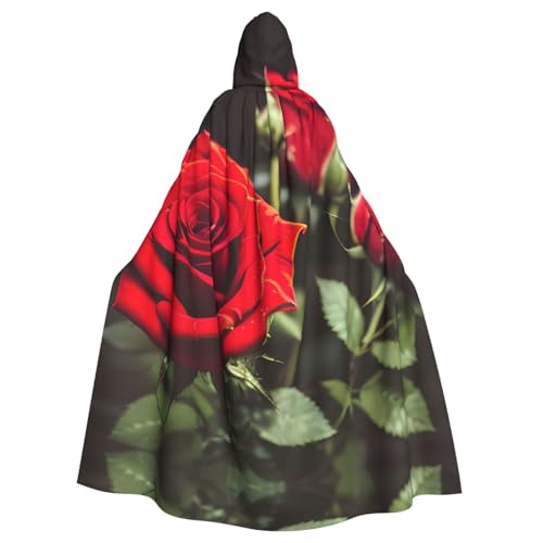 Halloween-Umhang mit Kapuze für Erwachsene, Unisex, Weinrot und Rot, Volldruck, Kostüm, Umhang für Cosplay, Party und Themenveranstaltungen von LLOTPQ