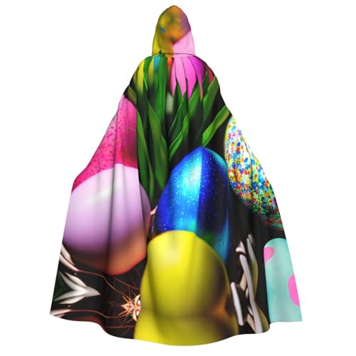Halloween-Umhang mit Kapuze für Erwachsene, Unisex, bunt, Ostereier, Volldruck, Kostüm, Umhang für Partys, Karneval, Comic-Ausstellungen von LLOTPQ