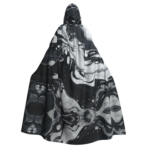 Halloween-Umhang mit Kapuze für Erwachsene, Unisex, schwarzer weißer Marmor, Volldruck, Kostüm, Umhang für Cosplay, Party und Themenveranstaltungen Halloween-Umhang mit Kapuze für Erwachsene, Unisex, schwarzer weißer Marmor, Volldruck, Kostüm, Umhang für Cosplay, Party und Themenveranstaltungen von LLOTPQ