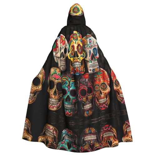 Halloween-Umhang mit Kapuze für Erwachsene, unisex, Totenköpfe, Volldruck, Kostüm, Umhang für Cosplay, Party und Themenveranstaltungen Halloween-Umhang mit Kapuze für Erwachsene, unisex, Totenköpfe, Volldruck, Kostüm, Umhang für Cosplay, Party und Themenveranstaltungen von LLOTPQ