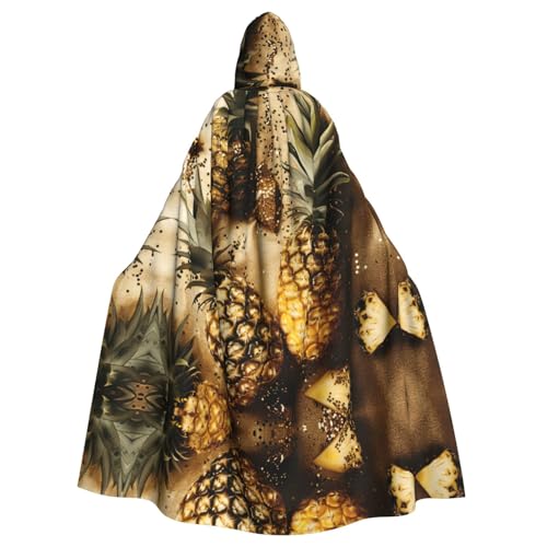 Halloween-Umhang mit Kapuze für Erwachsene, unisex, goldfarben, glitzernd, Ananas, Obst, Volldruck, Kostüm, Umhang für Cosplay, Party und Themenveranstaltungen Halloween-Umhang mit Kapuze für Erwachsene, unisex, goldfarben, glitzernd, Ananas, Obst, Volldruck, Kostüm, Umhang für Cosplay, Party und Themenveranstaltungen von LLOTPQ