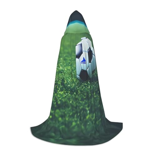 L Halloween Kapuzenumhang Fußball auf Grasy Print für Erwachsene – Unisex-Kostüm-Accessoire für Partys, Karneval und mehr L Halloween Kapuzenumhang Fußball auf Grasy Print für Erwachsene – Unisex-Kostüm-Accessoire für Partys, Karneval und mehr von LLOTPQ