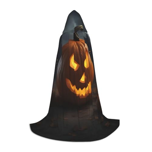L Halloween Kapuzenumhang Halloween Kürbis Druck für Erwachsene Unisex Kostüm Zubehör für Partys, Karneval und mehr von LLOTPQ