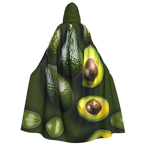 LLOTPQ Avocado Fruit Full Print Adult Hooded Cloak for Men and Women - Perfect for Cosplay, Halloween, Theme Parties, and More von LLOTPQ