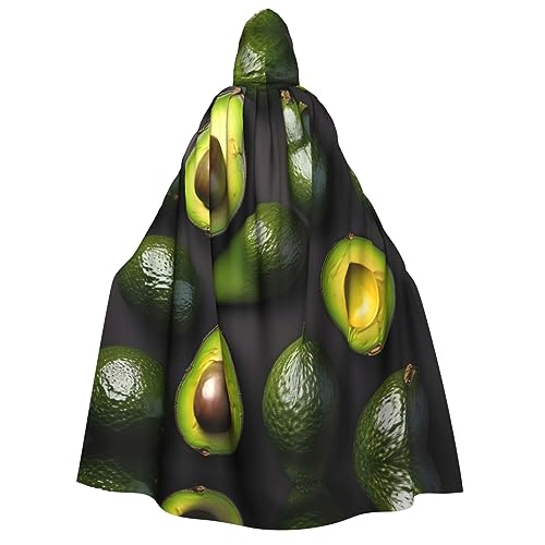 LLOTPQ Avocado-Obstmuster, Volldruck, Erwachsenen-Kapuzenumhang für Männer und Frauen, perfekt für Cosplay, Halloween, Themenpartys und mehr von LLOTPQ